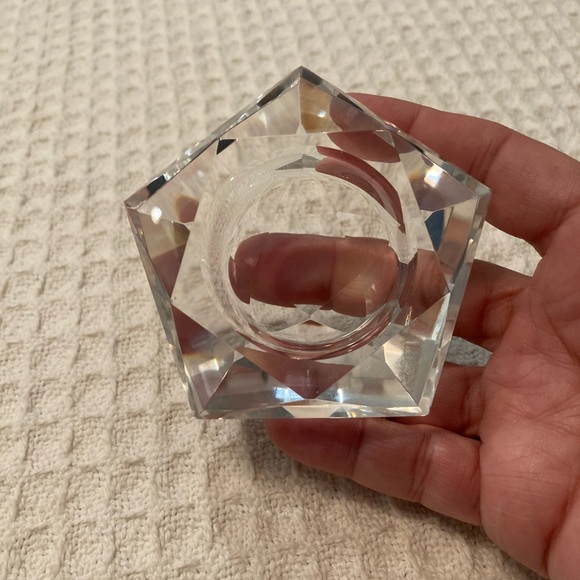 Home Essentials And Beyond Set Of 3 Cut Glass Tea Light Holders NIB - Picture 4 of 8